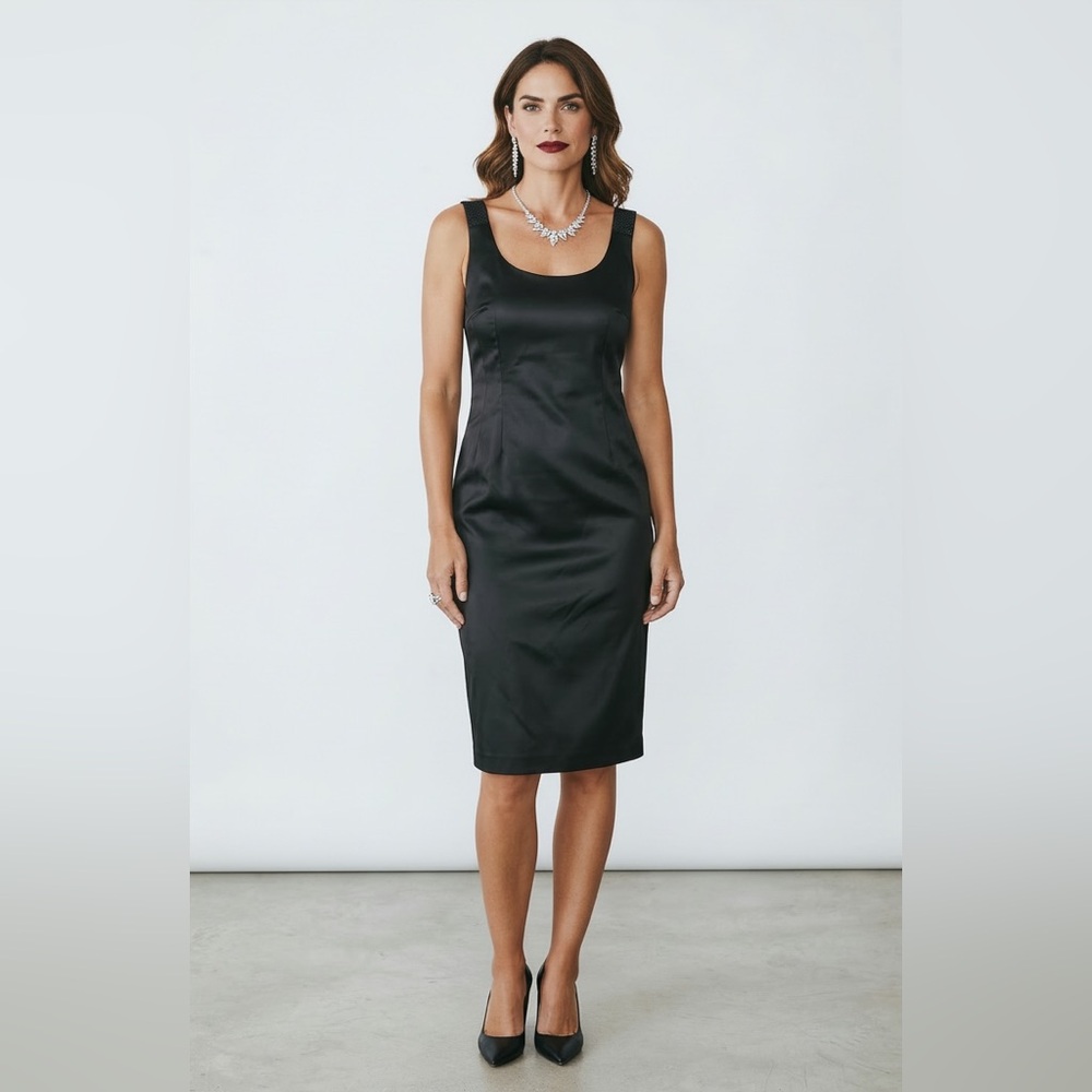 St. John Evening Black satin Dress